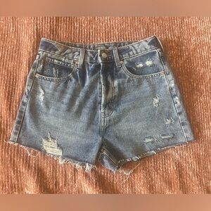 New Wild Fable Blue Distressed Denim Jean cutoff Shorts 4 highest rise